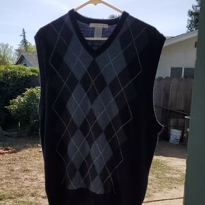 Geoffrey Beane Acrylic Sweater Vest XL GPWC Blue Gray Arglye
